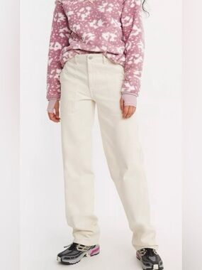 Womans Levi’s Baggy Dad Utility Women's Cream Jeans Denim Pants 27